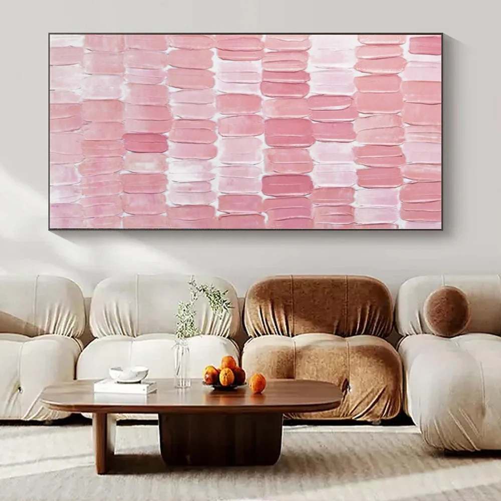 Tiles Handmade Pink Textured Scale Canvas Wall Art J6596